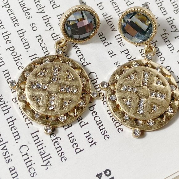 Alquimia Jewelry - PAVE STATEMENT JEWELED GOLD EARRINGS